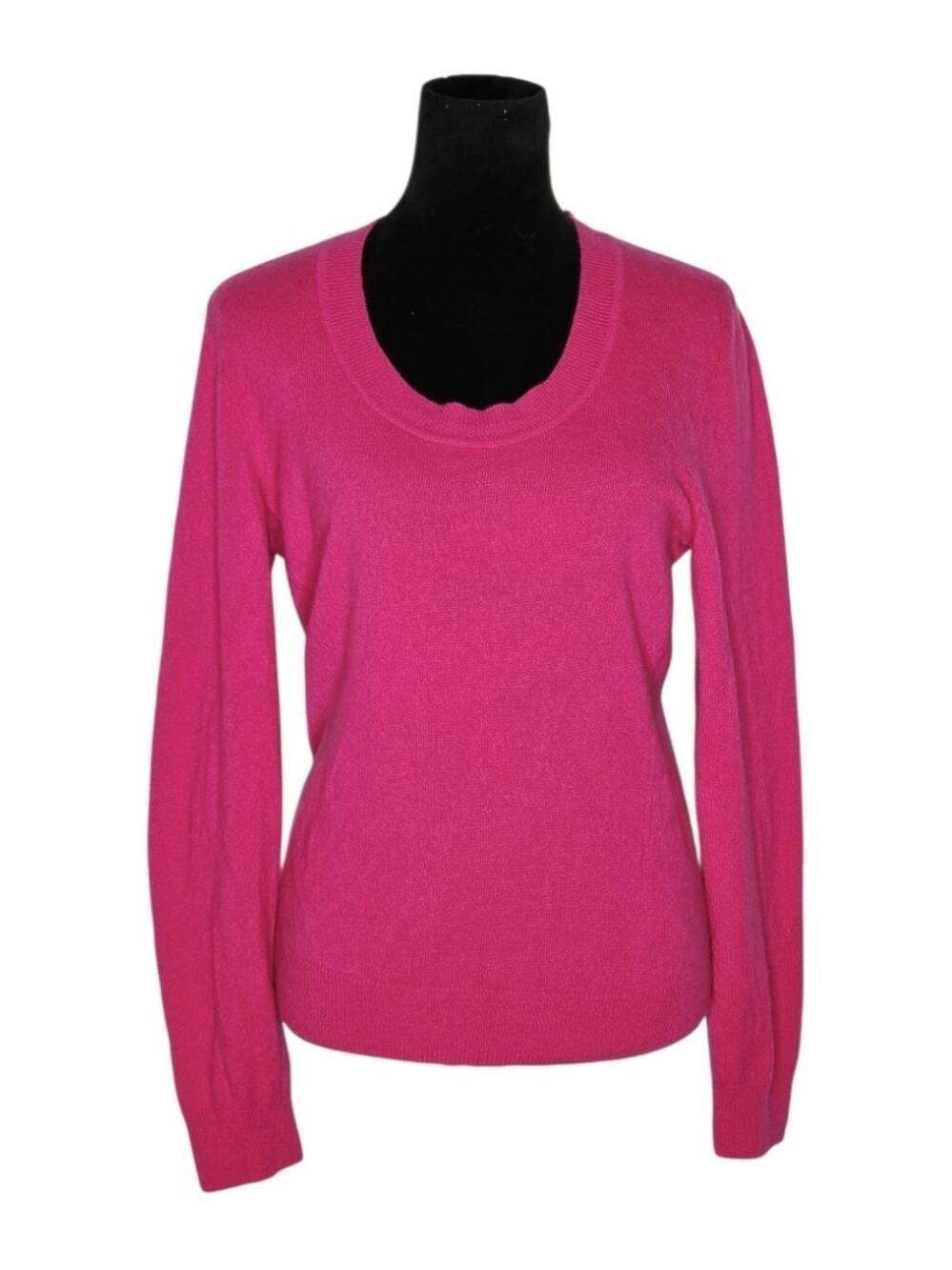 Prive Cashmere Sweater L Pink 100% Cashmere Long Sleeve Scoop Neck Soft Luxe